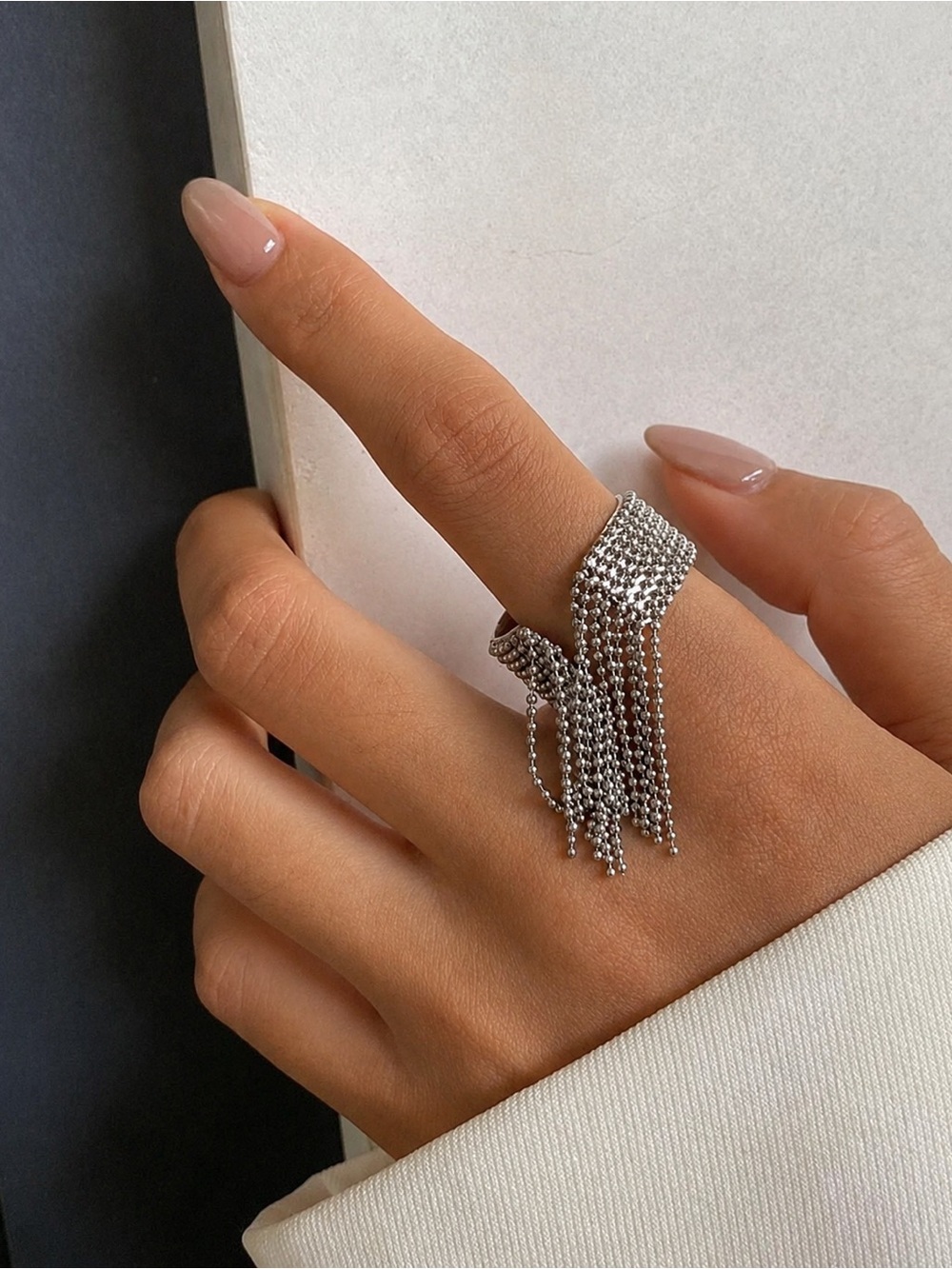 Cascade Fringe Statement Ring